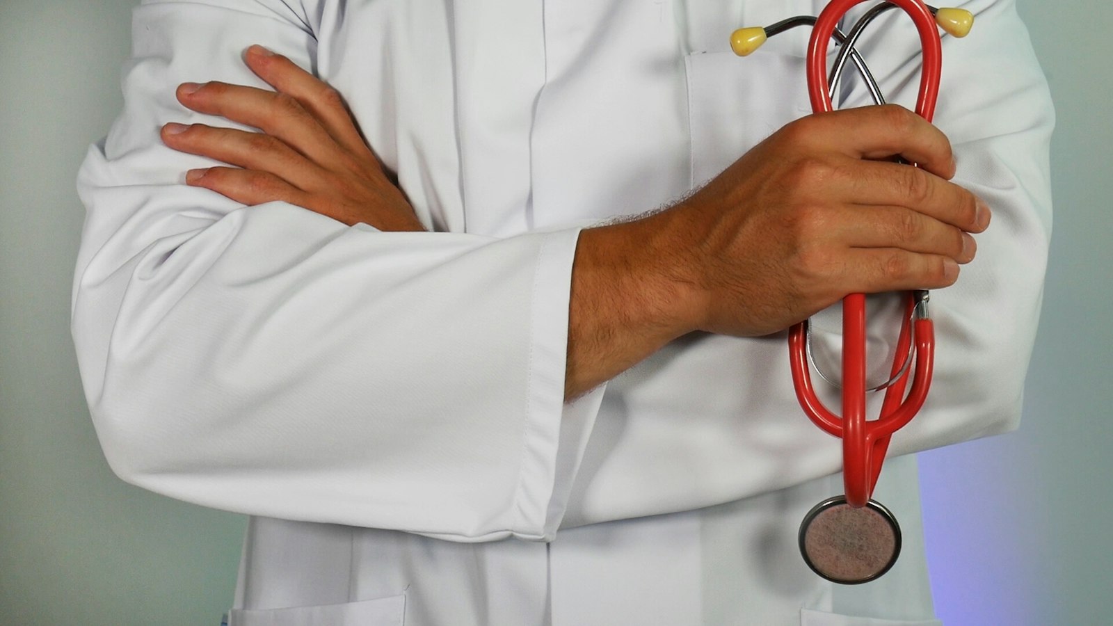 A clinician in a healthcare setting