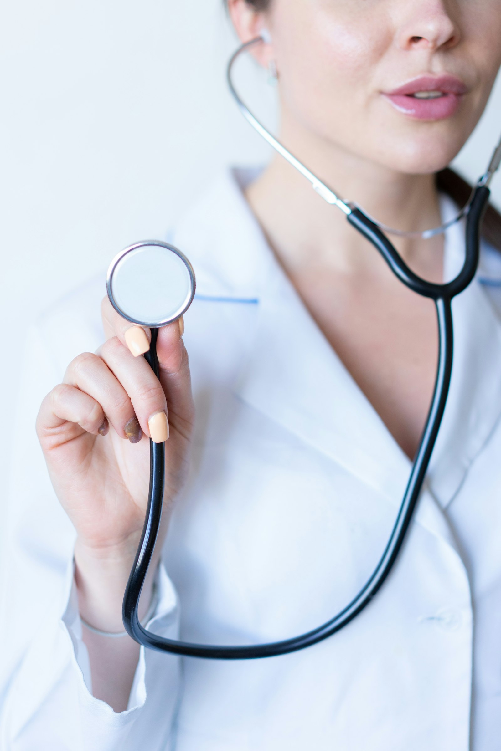 A healthcare professional in a clinical setting